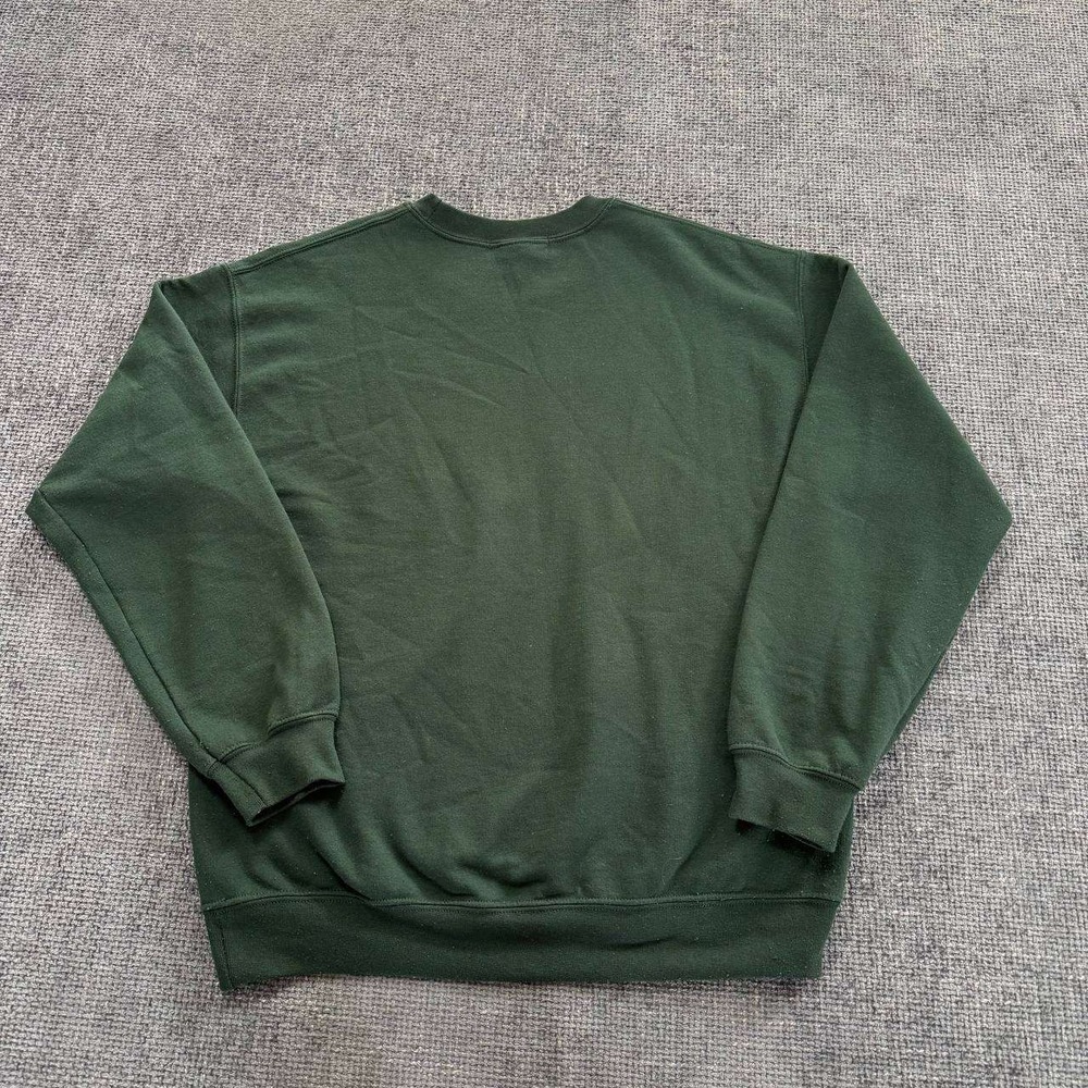 Gildan MOM Sweatshirt Womens Large Green Varsity Embroidered Crewneck Pullover - Picture 6 of 9